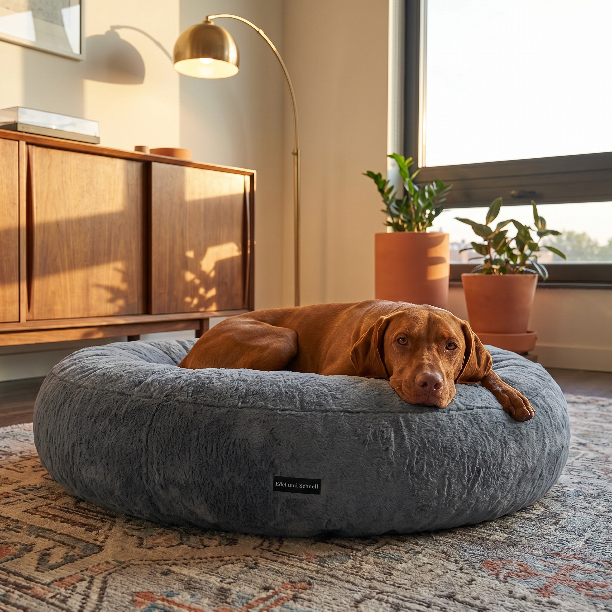 Sonderangebot: Flocke Bezug aus grauem Kuschelplüsch